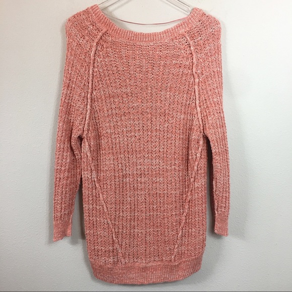 Free People | Star Dune Long Marled Coral Sweater - Picture 6 of 6